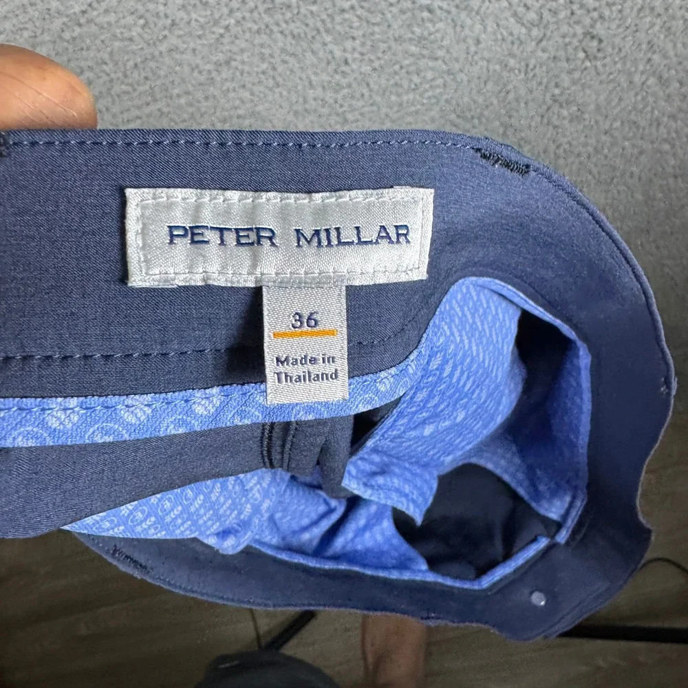 Peter Millar Mens‎ Navy Blue Performance Golf Shorts Size 36 Crown Sport Stretch